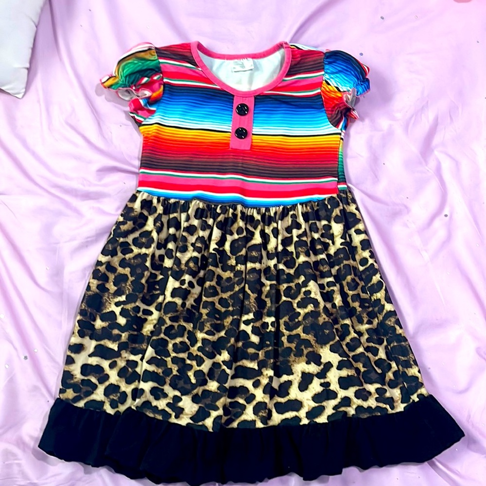 Beautiful multi colored cheetah dress!